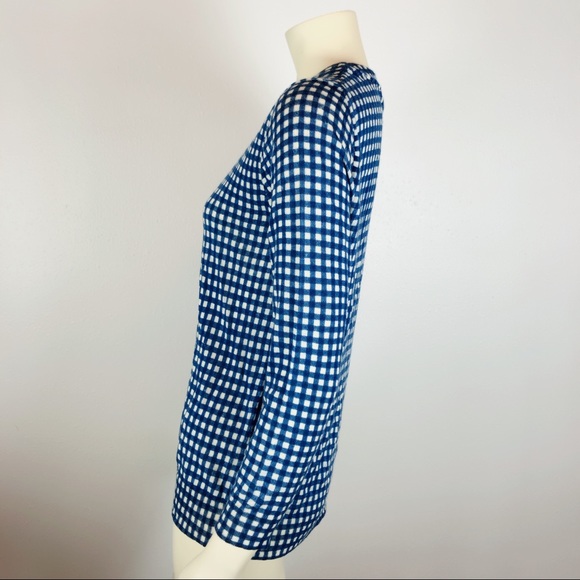J. Crew Tippi Gingham Print Crewneck Sweater L - Picture 3 of 8